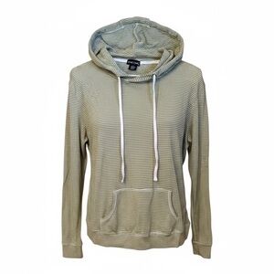 Wet Seal Hoodie Pullover Drawstring Green Striped y2k lightweight Women’s Large